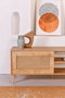 Hanah Home Soporte TV 140 Roble Elegante y Funcional con Patas de Metal y Amplio Almacenamiento 138x55x41cm