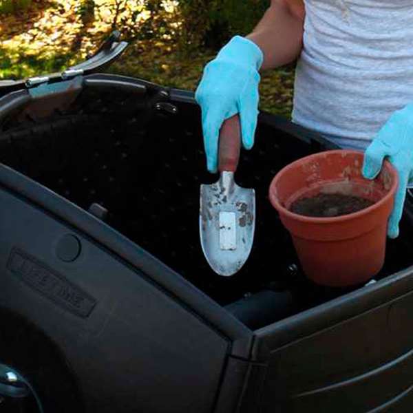 Color Baby Cubo de Compostaje 189 Litros Acero Galvanizado con Depósito Giratorio Puerta Abatible Cierre Hermético 75x81x113 cm