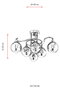 Opviq Lámpara de Araña AV-1761-6K Metal Cristal Cromado 6x E27 para Salón y Comedor