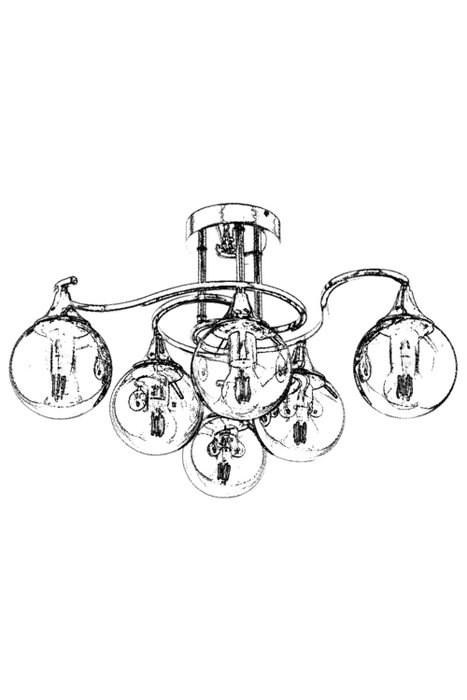Opviq Lámpara de Araña AV-1761-6K Metal Cristal Cromado 6x E27 para Salón y Comedor
