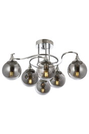Opviq Lámpara de Araña AV-1761-6K Metal Cristal Cromado 6x E27 para Salón y Comedor