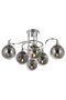 Opviq Lámpara de Araña AV-1761-6K Metal Cristal Cromado 6x E27 para Salón y Comedor