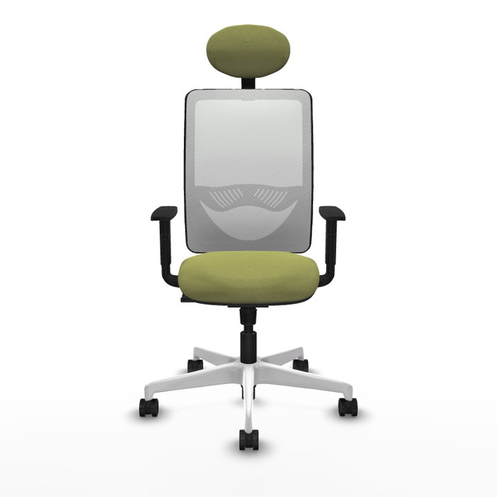 PIQUERAS Y CRESPO Silla de oficina Zulema con mecanismo Sincro, Verde oliva y Blanco PIQUERAS Y CRESPO Silla de oficina Zulema con mecanismo Sincro, Verde oliva y Blanco
