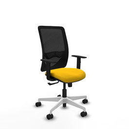 PIQUERAS Y CRESPO Silla de oficina Zulema con mecanismo Sincro, Amarillo y Negro