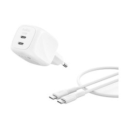 Belkin WCH019kq1MWH-B6 Cargador GaN Dual USB-C 50W PD PPS con Cable 1m Blanco