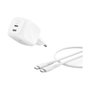 Belkin WCH019kq1MWH-B6 Cargador GaN Dual USB-C 50W PD PPS con Cable 1m Blanco