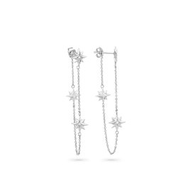 Radiant Pendientes Colgantes Cadena Silver STARS Silver