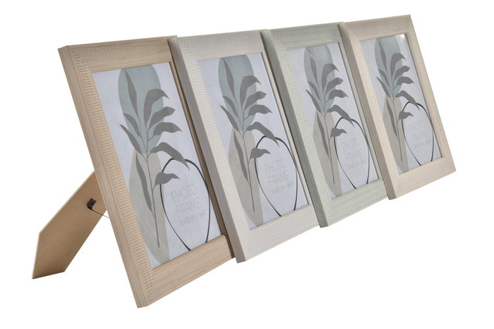DKD Home Decor Set de 12 Marcos de Fotos 20x25 cm Surtido de 4 Colores con Cristal