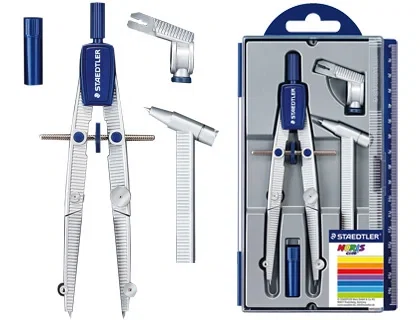 Staedtler Set de Compás Noris 550 con Alargadera y Adaptador Universal Staedtler Set de Compás Noris 550 con Alargadera y Adaptador Universal