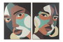 DKD Home Decor Cuadro de Mujer en Lienzo y PS, Pack de 2