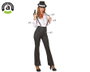 Original Spirit Disfraz de Gangster para Mujer Adulto Tallas M-L - Incluye Camisa, Pantalón, Corbata y Tirantes - Tema Policías - Negro - Poliéster