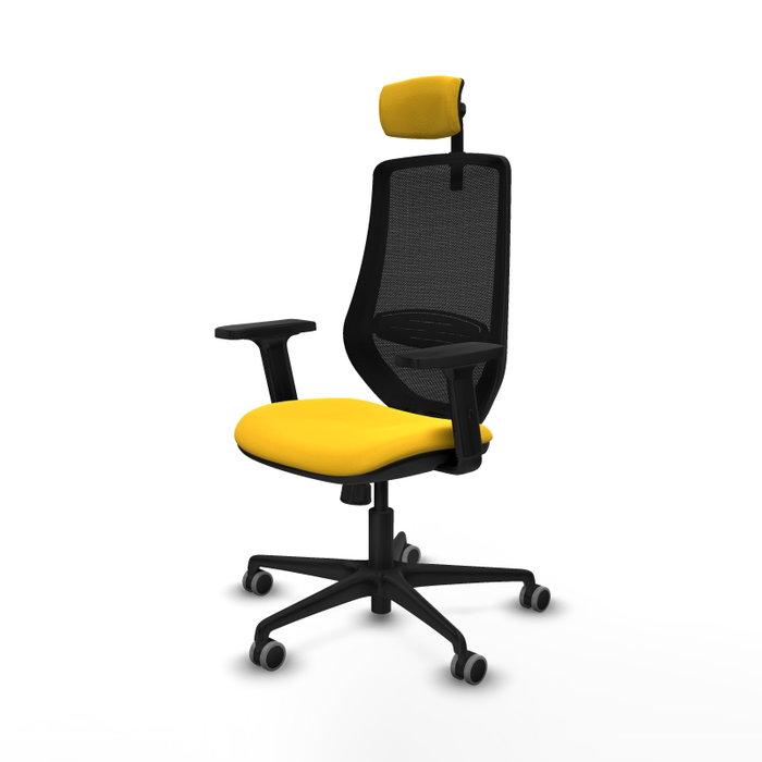 PIQUERAS Y CRESPO Silla de oficina Mardos con mecanismo Sincro, Amarillo y Negro