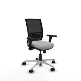 PIQUERAS Y CRESPO Silla de oficina Yunquera con mecanismo Sincro/Traslack, Gris claro y Negro
