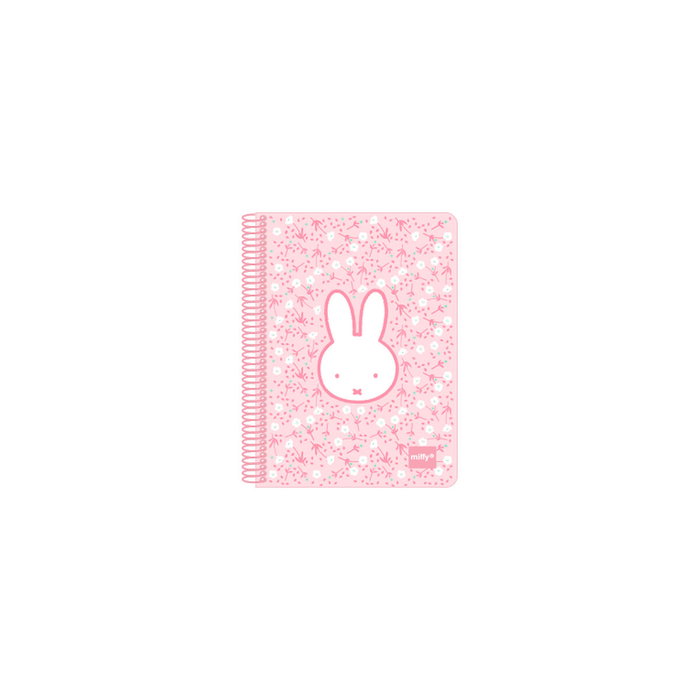 Safta Libreta Espiral Cuarto Miffy Flores 80 Hojas