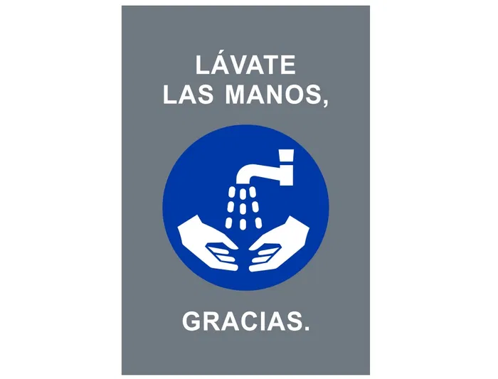 Novus dahle Alfombra de suelo Novus lavate las manos gracias fondo gris 90x60 cm