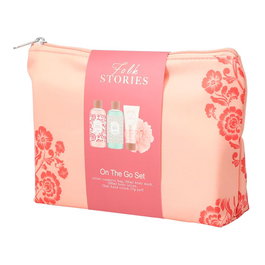Folk Stories Neceser Folk Stories con Gel de Ducha, Loción Corporal, Crema de Manos y Bolsa Cosmética