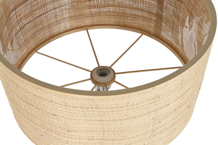 DKD Home Decor Lámpara de Pie Natural Bambú Ratan Trípode 50 x 158 x 50 cm