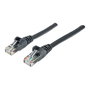 Intellinet Cable de Red Cat6 U/UTP RJ45 1 m Negro con Hebelschutz, Conector Chapado en Oro, AWG 24 (Cable de Parcheo)