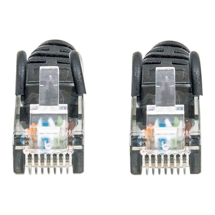 Intellinet Cable de Red Cat6 U/UTP RJ45 1 m Negro con Hebelschutz, Conector Chapado en Oro, AWG 24 (Cable de Parcheo)