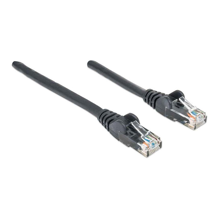 Intellinet Cable de Red Cat6 U/UTP RJ45 1 m Negro con Hebelschutz, Conector Chapado en Oro, AWG 24 (Cable de Parcheo)