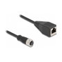 DeLOCK Cable adaptador M12 codificación D 4 pines hembra a RJ45 hembra 50 cm