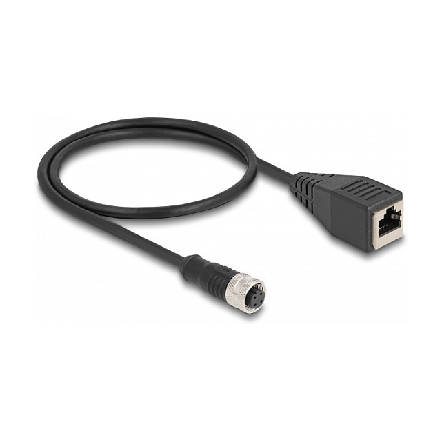 DeLOCK Cable adaptador M12 codificación D 4 pines hembra a RJ45 hembra 50 cm DeLOCK Cable adaptador M12 codificación D 4 pines hembra a RJ45 hembra 50 cm