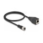 DeLOCK Cable adaptador M12 codificación D 4 pines hembra a RJ45 hembra 50 cm