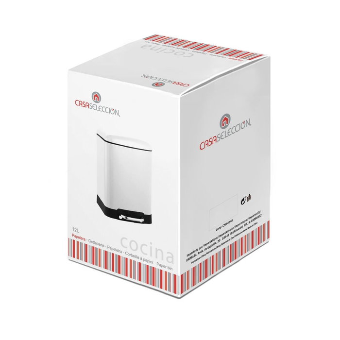 Cubo de basura Blanco Metal Polipropileno 12 L Cubo de basura Blanco Metal Polipropileno 12 L