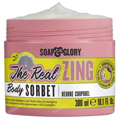 Soap & Glory THE REAL ZING Sorbete Corporal - Hidratante Nutritivo para Piel Radiante con Fragancia Cítrica de Limón, Lima y Neroli 300 ml Soap & Glory THE REAL ZING Sorbete Corporal - Hidratante Nutritivo para Piel Radiante con Fragancia Cítrica de Limón, Lima y Neroli 300 ml