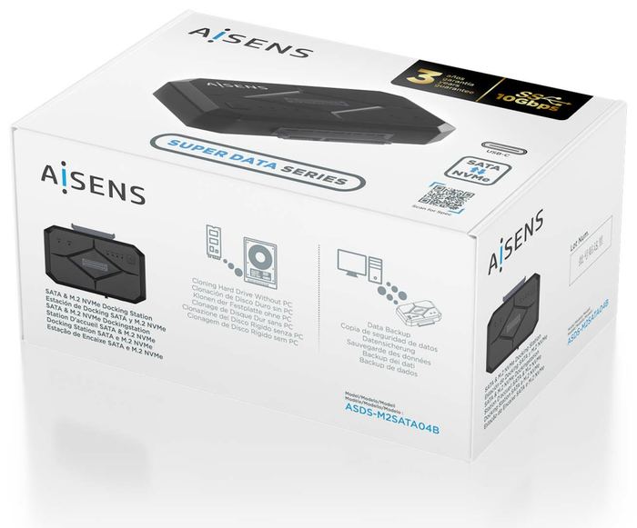 Aisens Estación de Docking ASDS-M2SATA04B SATA 2.5/3.5 y M.2 NVMe, Negro Aisens Estación de Docking ASDS-M2SATA04B SATA 2.5/3.5 y M.2 NVMe, Negro