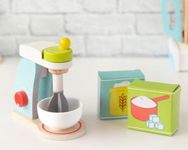 Juguete Batidora Procesadora en Madera para Niños +3 Años con Accesorios, Estimula Habilidades Manuales y Juego de Imitación