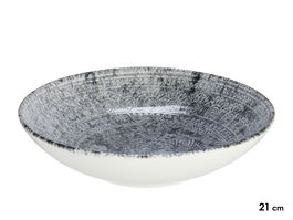 Vessia Plato Porcelana Hondo 21 cm Azteca Gris (Set de 24)