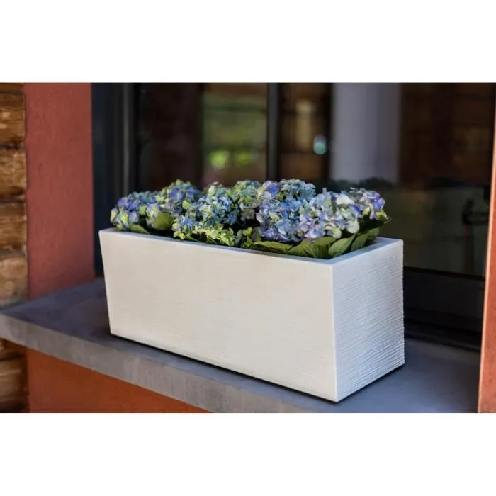 EDA PLASTIQUE Balconniere Graphit Up Maceta 25 L 59 x 19.5 x 22.8 cm Blanco Encalado