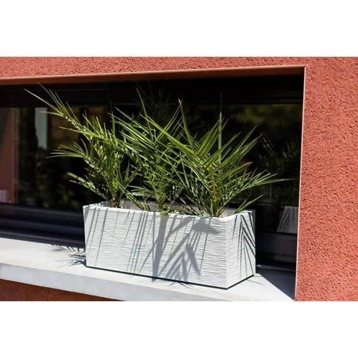 EDA PLASTIQUE Balconniere Graphit Up Maceta 25 L 59 x 19.5 x 22.8 cm Blanco Encalado