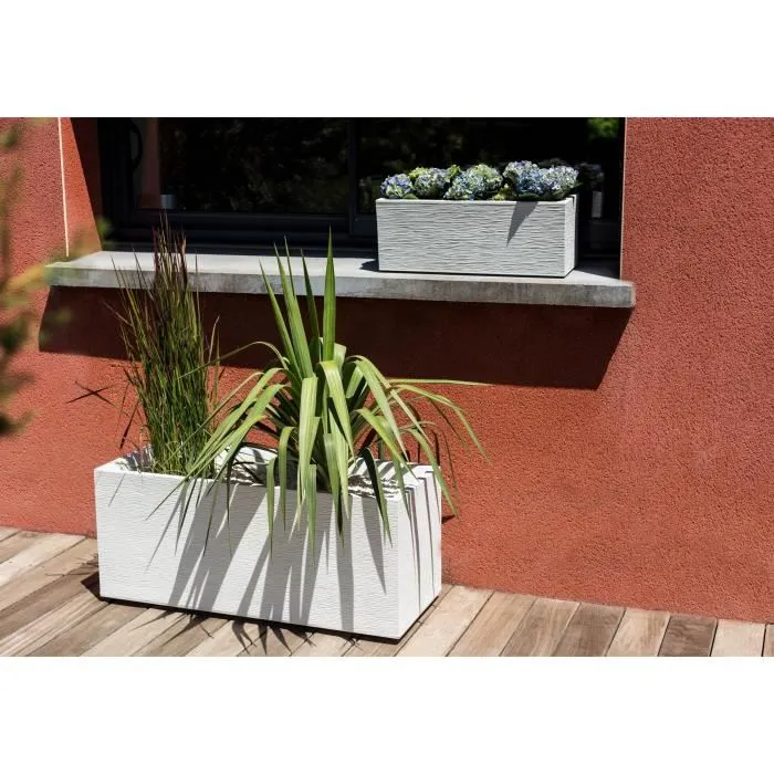 EDA PLASTIQUE Balconniere Graphit Up Maceta 25 L 59 x 19.5 x 22.8 cm Blanco Encalado