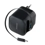 Intenso W65ACIC Cargador de Pared 65W GaN con Cable USB-C Retráctil Negro