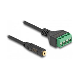 DeLOCK Cable adaptador de clavija estéreo hembra 2,5 mm a bloque de terminales 20 cm