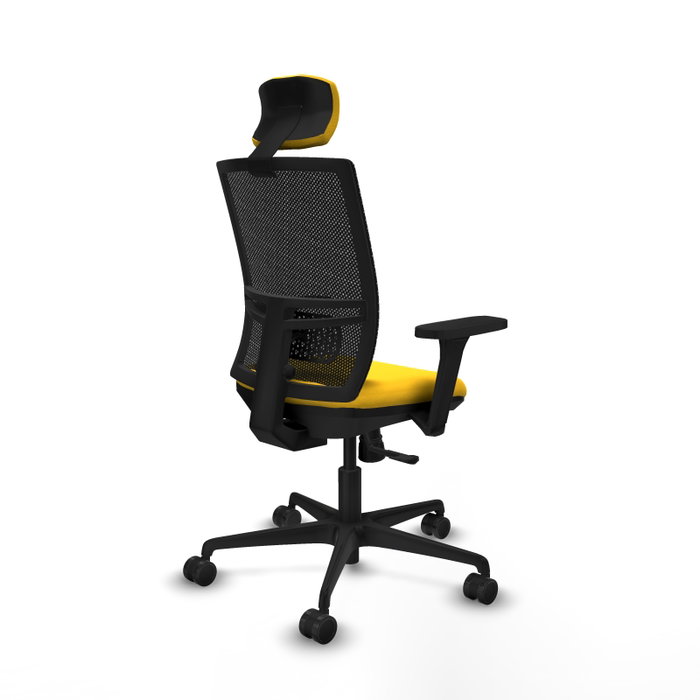 PIQUERAS Y CRESPO Silla de oficina Yunquera con mecanismo Sincro, Amarillo y Negro PIQUERAS Y CRESPO Silla de oficina Yunquera con mecanismo Sincro, Amarillo y Negro