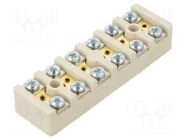 SEZ DK Bloque de Bornas Cerámico 4mm2 de 6 Vías y 12 Bornas