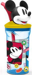 Vaso con Pajita Mickey Mouse CZ11336 3D Azul