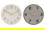 DKD Home Decor Reloj de Pared Loft Gris Natural MDF 30x30x5 cm (2 Unidades) 1x AA