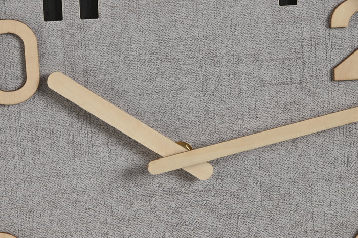 DKD Home Decor Reloj de Pared Loft Gris Natural MDF 30x30x5 cm (2 Unidades) 1x AA