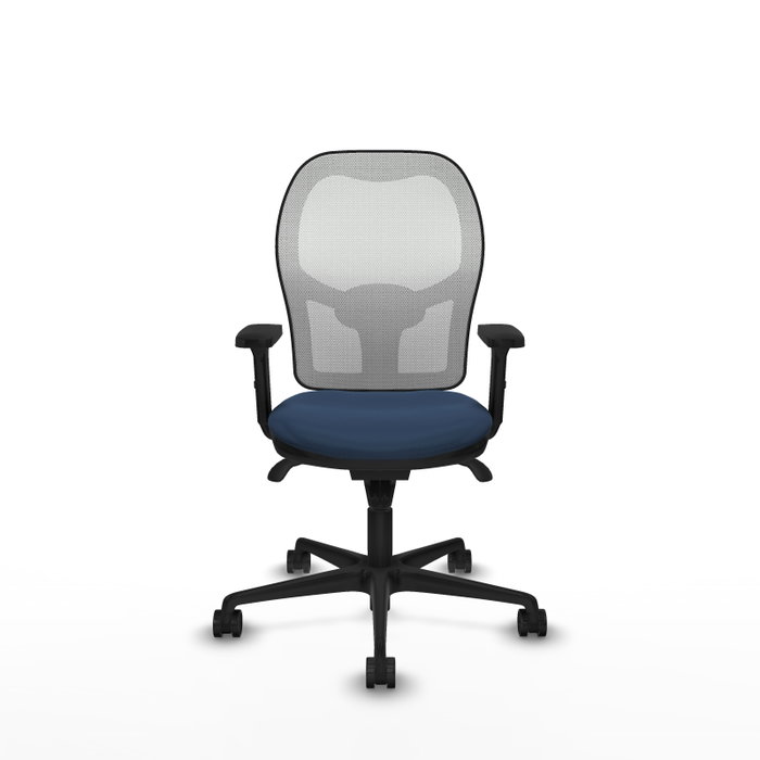 PIQUERAS Y CRESPO Silla de oficina Jorquera con mecanismo Sincro, Azul marino y Blanco PIQUERAS Y CRESPO Silla de oficina Jorquera con mecanismo Sincro, Azul marino y Blanco