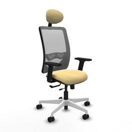 PIQUERAS Y CRESPO Silla de oficina Zulema con mecanismo Sincro/Traslack, Crema y Gris