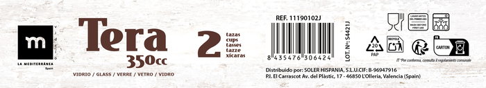 La Mediterranea Set 2 Mugs 350 ml Tera 8 cm x 10.5 cm x 11 cm (18 Cajas) La Mediterranea Set 2 Mugs 350 ml Tera 8 cm x 10.5 cm x 11 cm (18 Cajas)