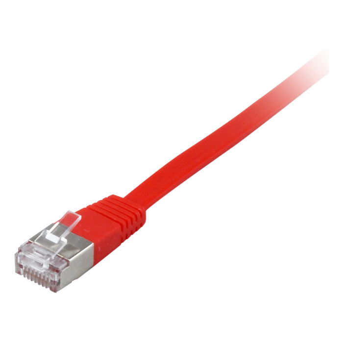 EQUIP 607620 Cable de Red Cat6A U/FTP Plano de 1m, 2xRJ45, Rojo, LSZH