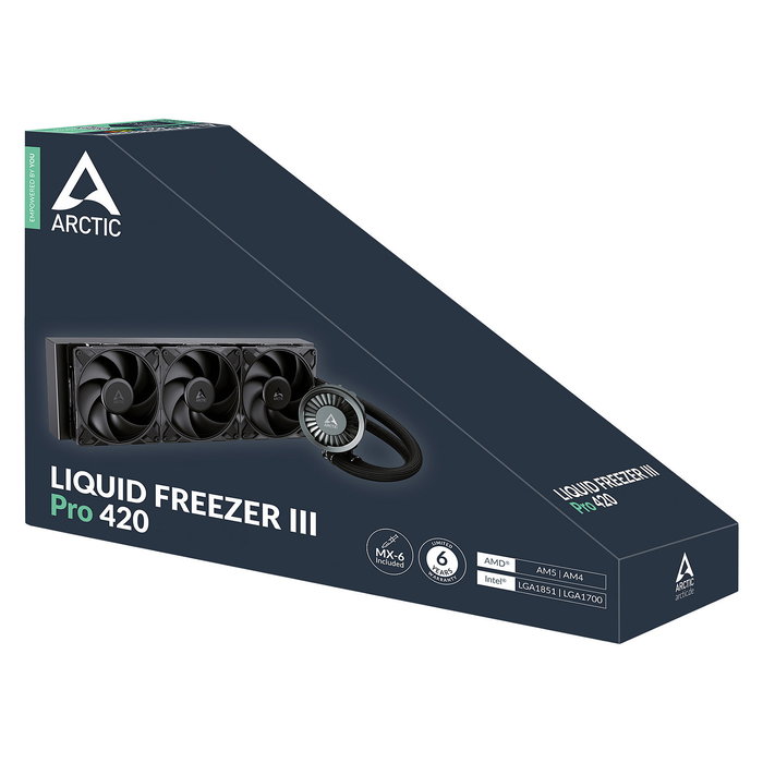 ARCTIC Liquid Freezer III Pro 420 - Kit de Refrigeración Líquida AIO CPU, 420mm Radiador (3 Ventiladores 120mm), Negro, Compatible con Intel LGA 1851/1700 y AMD AM4/AM5