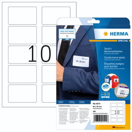 HERMA Etiquetas de Nombre y Textil 80x50mm, 200 unidades, Blanco