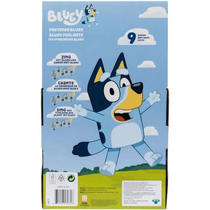 Bluey Peluche Parlante Bluey 33 cm con Voz y Tema Musical Oficial