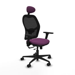 PIQUERAS Y CRESPO Silla de oficina Jorquera con mecanismo Sincro/Traslack, Morado y Negro